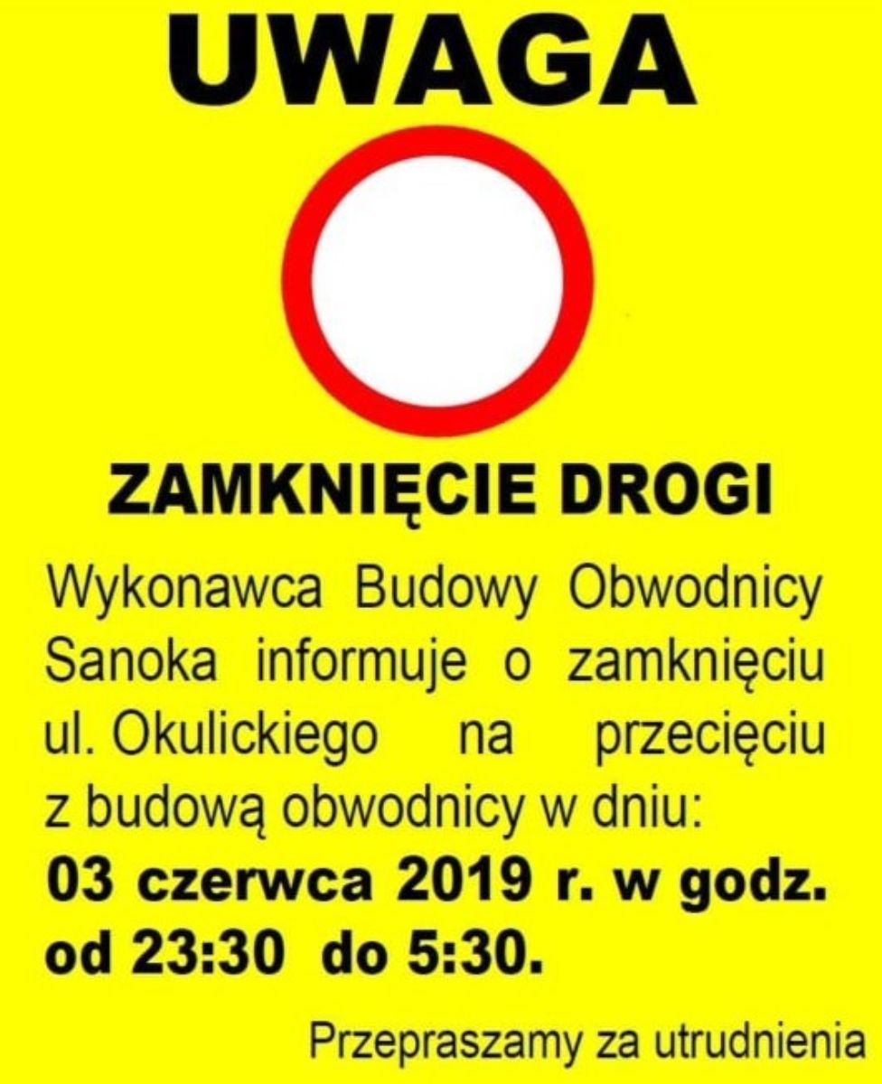SANOK: Zamknięcie ul. Okulickiego - Zdjęcie główne