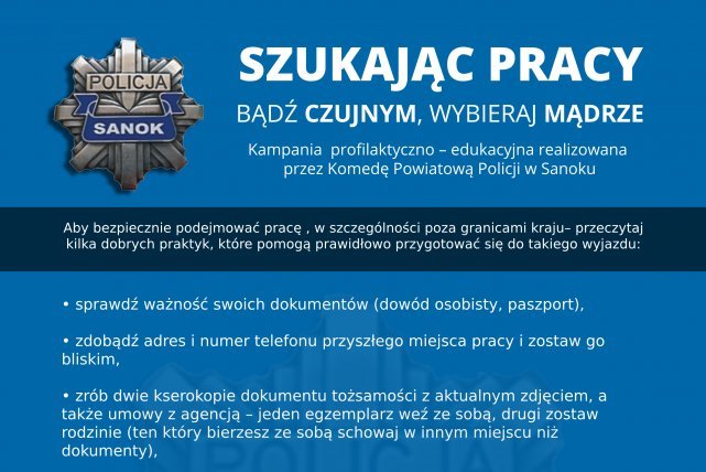 „Szukając pracy - bądź czujnym wybieraj mądrze" - kampania informacyjno-edukacyjna  - Zdjęcie główne