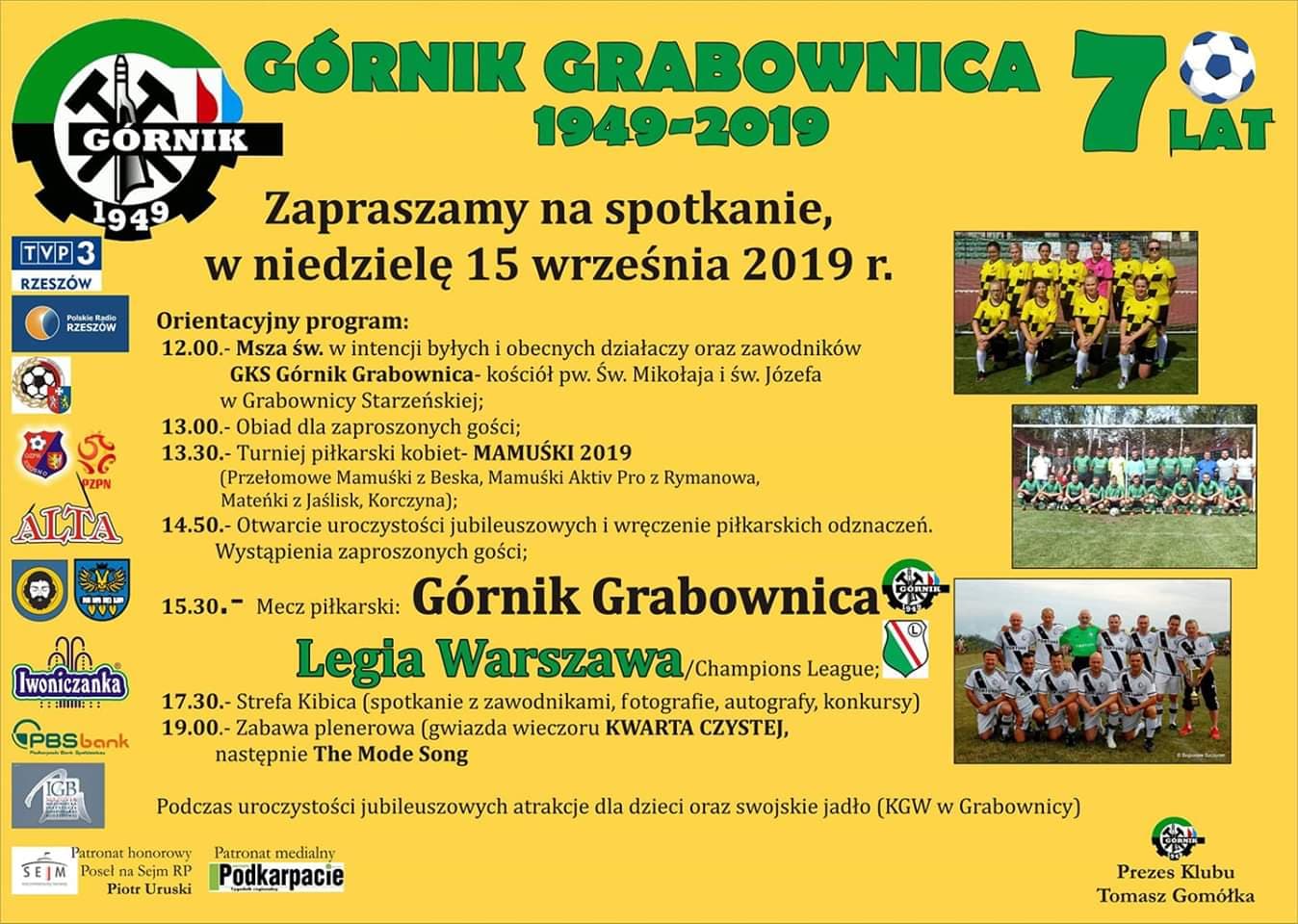 Jutro piłkarskie święto w Grabownicy! Mecz GKS Górnik Grabownica vs Legia Warszawa - Zdjęcie główne