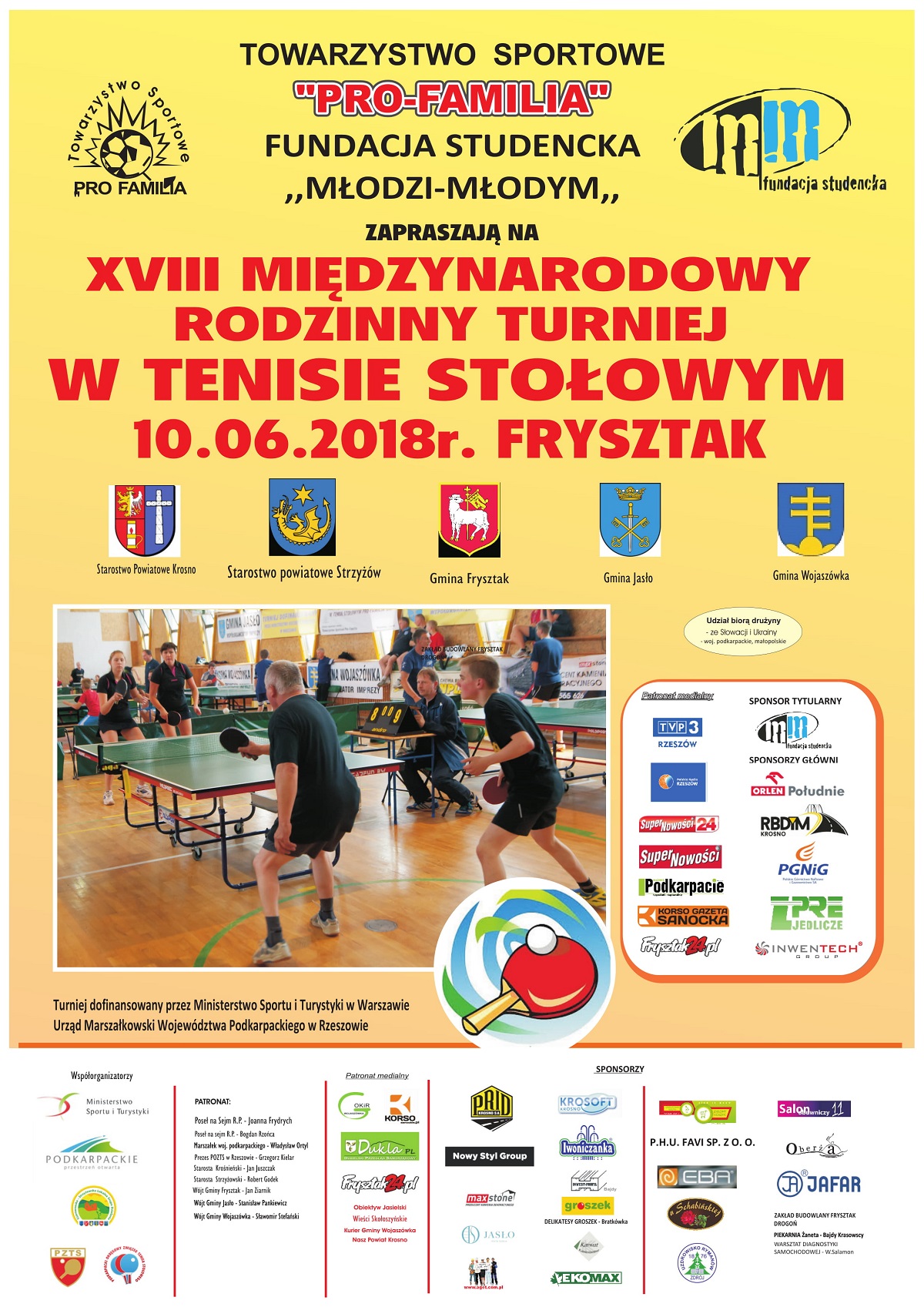  XVIII Międzynarodowy Rodzinny Turniej w Tenisie Stołowym PRO- FAMILIA CUP 2018 - Zdjęcie główne