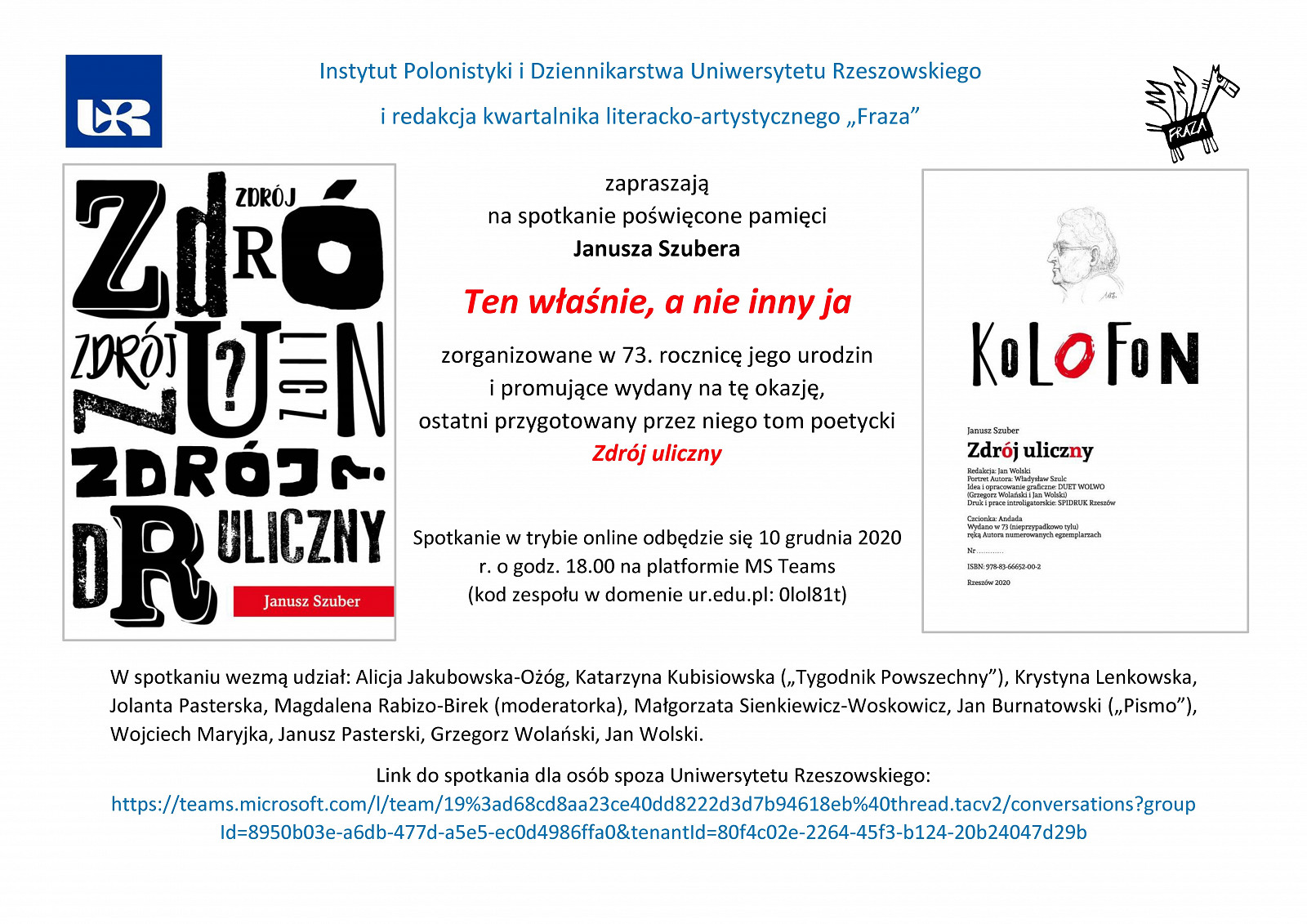 "Ten właśnie, a nie inny ja" -  Spotkanie na 73. rocznicę urodzin Janusza Szubera - Zdjęcie główne