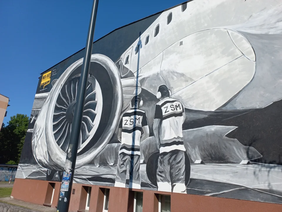 Niesamowity mural powstał na budynku Zespołu Szkół Mechanicznych w Rzeszowie. Musisz go zobaczyć! [ZDJĘCIA] - Zdjęcie główne