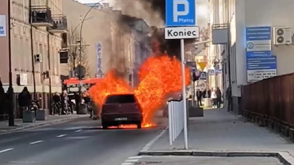 Pożar samochodu przy ulicy Naruszewicza w Rzeszowie. Utrudnienia w ruchu! [WIDEO] - Zdjęcie główne