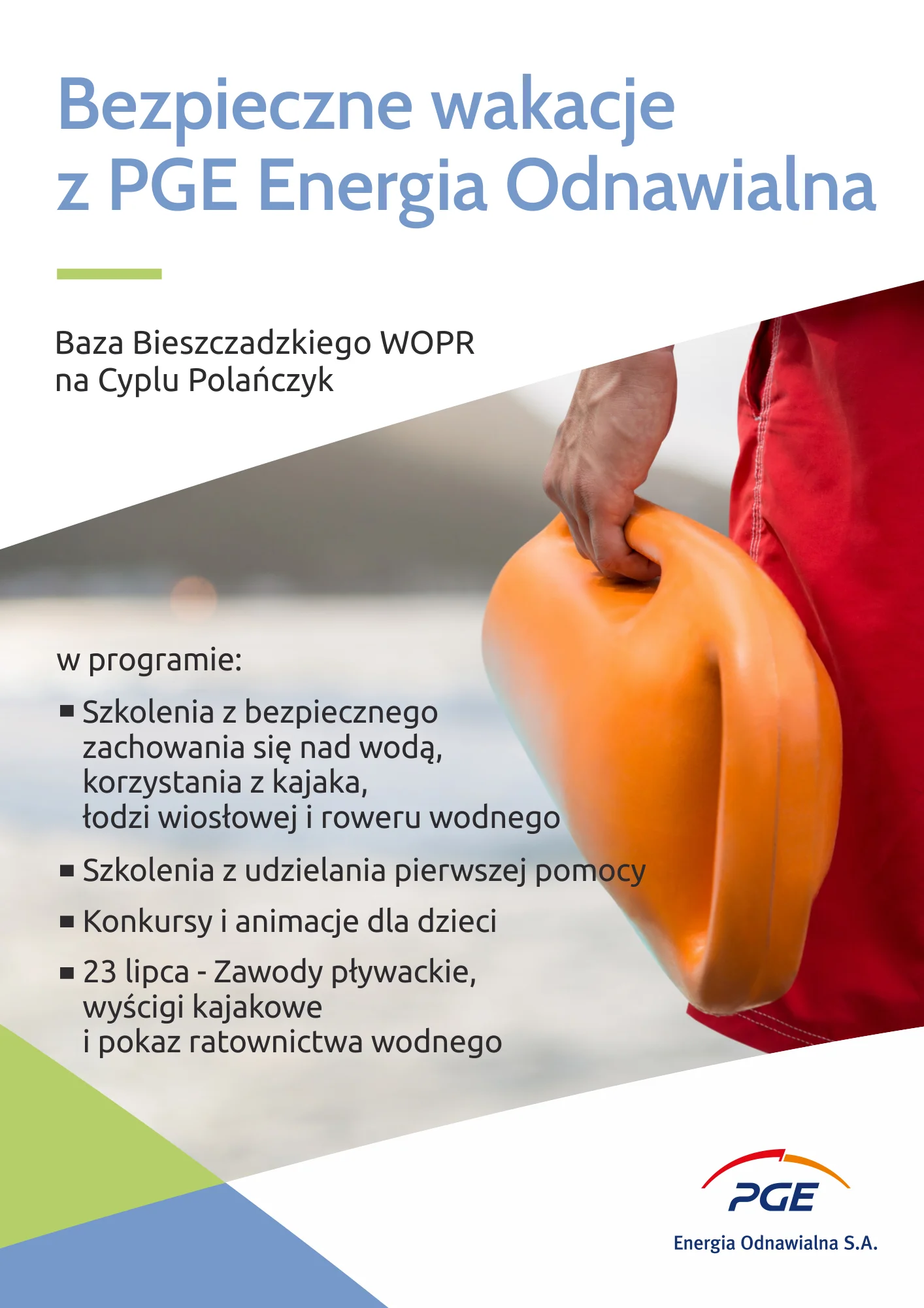 Bezpieczne wakacje z PGE Energia Odnawialna. Pokazy ratownictwa służb, zawody kajakowe oraz wiele innych atrakcji dla małych i dużych! - Zdjęcie główne