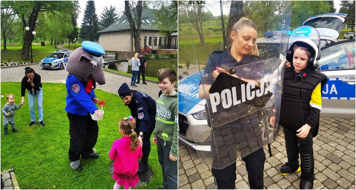 Olszanica. Lescy policjanci przygotowali dla dzieci z Ukrainy plenerowe spotkanie z atrakcjami - Zdjęcie główne