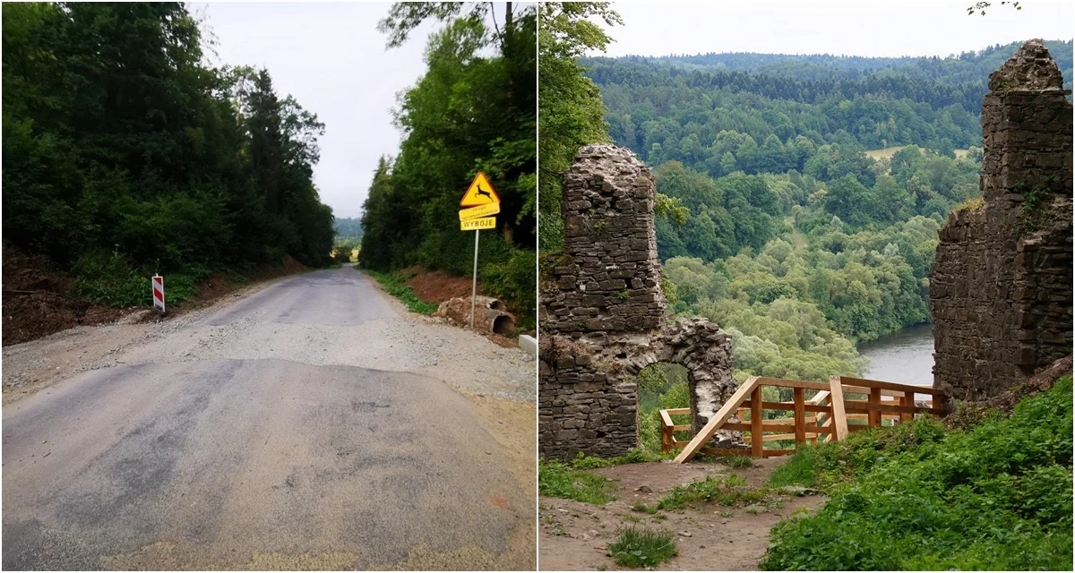 Droga w Załużu ponownie zamknięta. Do ruin zamku na górze Sobień dojedziemy tylko od strony Leska - Zdjęcie główne