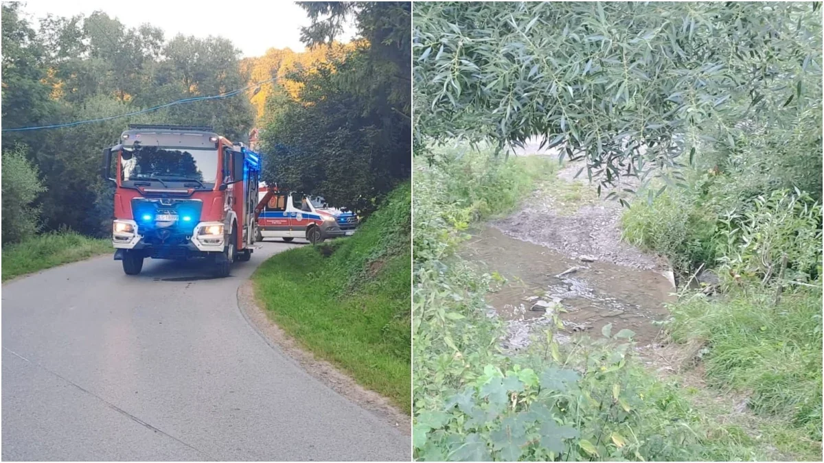 Stracił panowanie nad pojazdem i wypadł z drogi. Zdarzenie z udziałem motocyklisty w Roztokach Dolnych - Zdjęcie główne