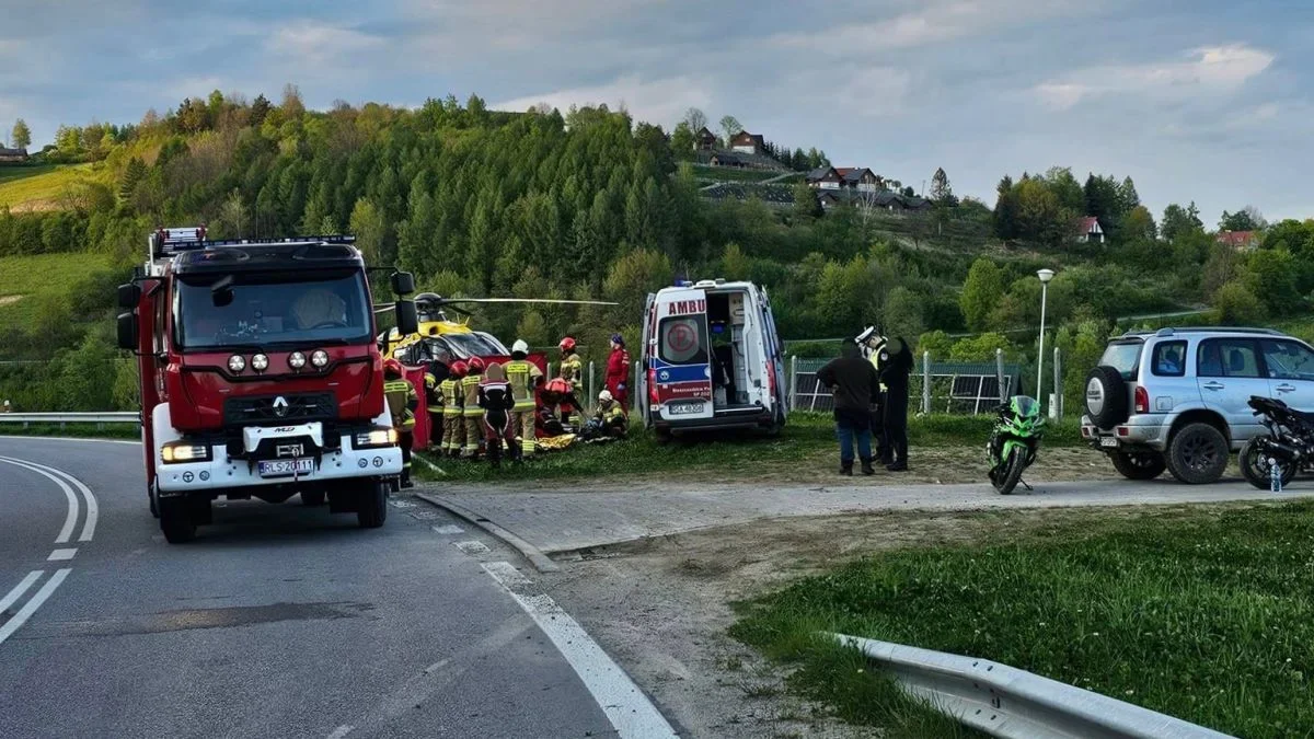 Tragiczny początek długiego weekendu w Bieszczadach. W wypadku drogowym zginął motocyklista - Zdjęcie główne