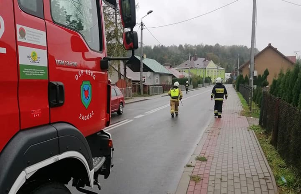 Plamy substancji ropopochodnej na jezdni. Trzy interwencje strażaków - Zdjęcie główne