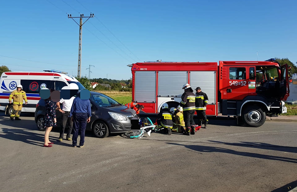 Potrącenie rowerzystki w Zagórzu - Zdjęcie główne