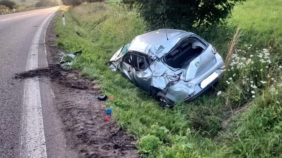 Niebezpieczne zdarzenie drogowe w Trzciańcu w powiecie bieszczadzkim. Jedna osoba trafiła do szpitala [ZDJĘCIA] - Zdjęcie główne