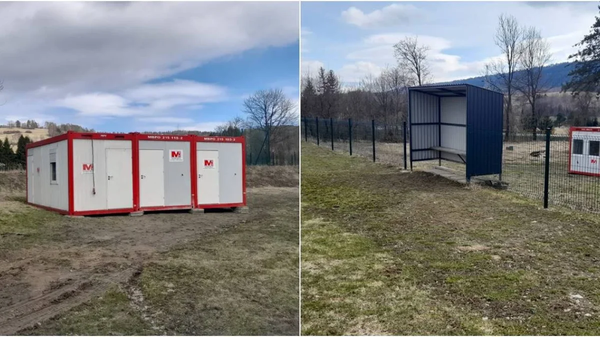 Stadion w Ustjanowej Górnej wyposażono w kontenery szatniowe dla piłkarzy i sędziów. Umożliwi to w pełni korzystanie z tego obiektu - Zdjęcie główne