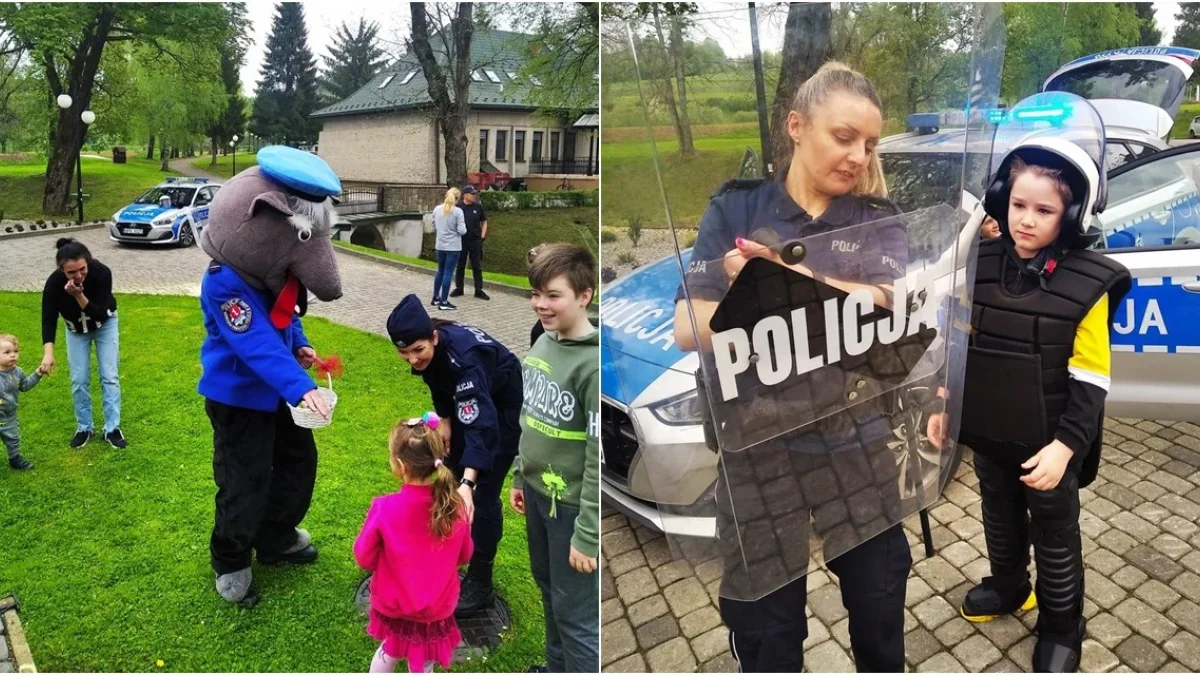 Olszanica. Lescy policjanci przygotowali dla dzieci z Ukrainy plenerowe spotkanie z atrakcjami - Zdjęcie główne